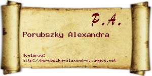 Porubszky Alexandra névjegykártya