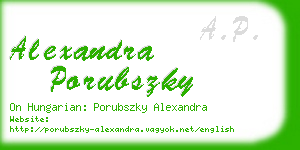 alexandra porubszky business card